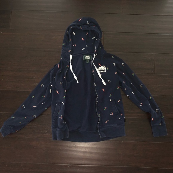 Blue Roots Zip Up Sweatshirt with Swimming People - Picture 1 of 4